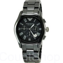 Emporio Armani Ceramic Ar1400 | Chronograph | Black Dial | 42mm | 30m |