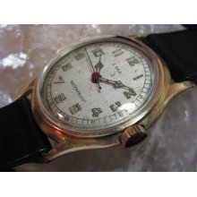 Eska Vintage 18k Rose Gold/stainless Steel Wrist Watch