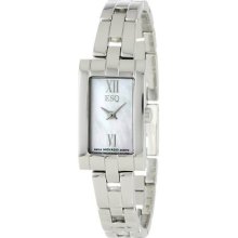 Esq By Movado Women's Stainless Steel White Mother Of Pearl Link Watch 07101375