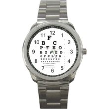 Eye Vision Chart Check Ophthalmology Sport Metal Watch Gift model 32049405 - Gun Metal