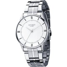 Eyki Mens Stainless Steel Strap With White Dial Simple Clean Design Watch Et57