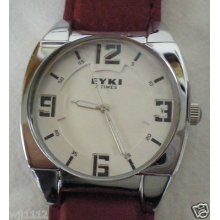 Eyki Quartz Men's & Woman's Wrist Watch White Dial Silver Hands/numbers Mint