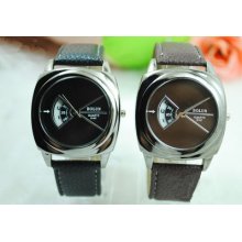 F03892 Fashion Quartz Leather Strap Unisex Men Women Wrist Watch