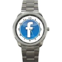 Facebook Unisex Silver-Tone Sports Metal Watch 09