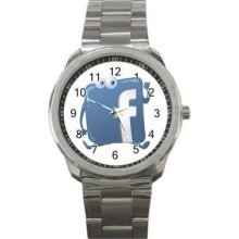 Facebook Unisex Silver-Tone Sports Metal Watch 06