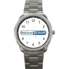 Facebook Unisex Silver-Tone Sports Metal Watch 12