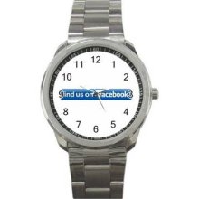 Facebook Unisex Silver-Tone Sports Metal Watch 13