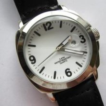 Factory Sample Big Case White Dial Quartz Gents N.o.s. Watch Running