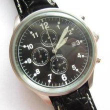 Factory Sample Chronograph Black Dial Gents N.o.s. Watch Running