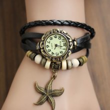 Fashion Classic Elegant Leather Strap Roma Number Dial Quartz Starfi Woman Watch