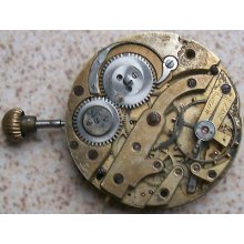 Fine Pocket Watch Movement 41 Mm. In Diameter Balance Ok. To Restore Or Parts