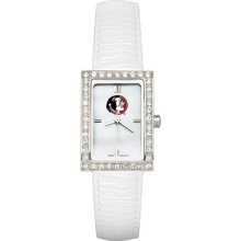 Florida State Seminoles FSU Allure Ladies Watch With White Leader Strap