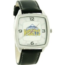 Football Fanatics Black 443157 Nba Denver Nuggets Retro Watch W Leather Band