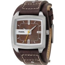 Fossil Brown Leather Mens Watch JR9990