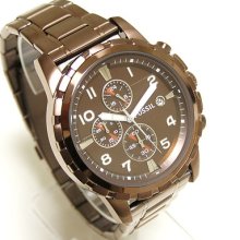 Fossil Date Multiple Dial Brown Face Chronograph Men Watch