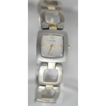 Fossil F2 Es1252 Silver Dial Women's Two Tone Steel Watch