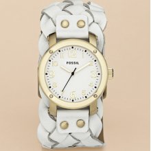 Fossil Jr1291 Women Watch With White Leather Band