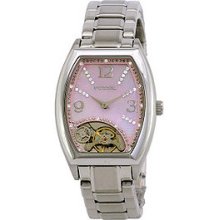 Fossil Ladie's Luxury Autmatic Twist Pink Dial Crystals Watch Me1022