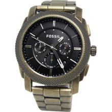 Fossil Machine Burnished Gold-Tone Chronograph Men's Watch JR1398