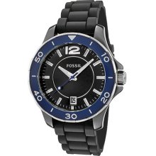 Fossil Men's Black Silicone Watch