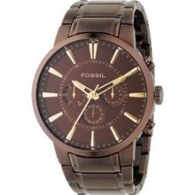 Fossil Men's FS4357 Brown Stainless-Steel Quartz Watch with Brown Dial