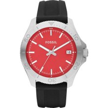 Fossil 'Retro Traveler' Silicone Strap Watch, 44mm