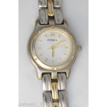 Fossil Retro Women's Es8647 Two Tone Silver Dial Watch