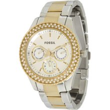 Fossil Stella White Dial Two-tone Stainless Steel Ladies Watch ES2944