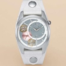 Fossil Women's Mechanical Me1082 White Leather Analog