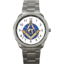 Freemason Mason Masonic Sport Metal Watch Gift model 32049388 - Gun Metal