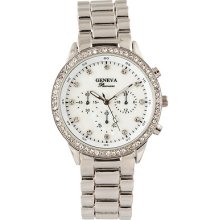 Geneva Premiere Women's Stainless Steel 'bling' Watch