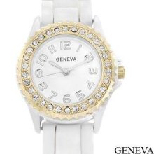 Geneva Qt1884l Ladies Watch Yellow/white/white