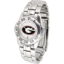 Georgia Bulldogs Ladies Steel Sport Watch