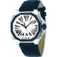 Gio Monaco Men's 707-A Medusa Octagon Black PVD Bezel White Dial ...