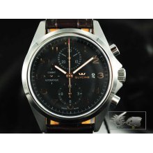 Glycine Combat Chronograph Watch - Black Dial - 3924.19AT - Swiss Made