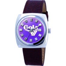 Gola Classic Unisex Watch Glc-0017 With Purple Dial And Brown Leather Strap