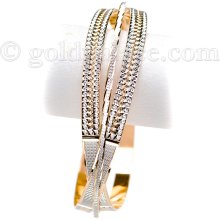 Gold Bangle 22K Size 2-4/16th Inches TwoTone