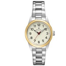 Gold Tone Bezel/Stainless Steel Bracelet Ladies' Watch By Bulova By Bulova