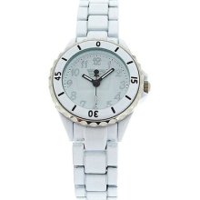 Golddigga Unisex White Analogue Metal Rotating Bezel Bracelet Strap Watch Dig05b