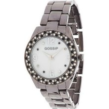 Gossip Multi-colored Crystal Bracelet Watch - Gunmetal - One Size