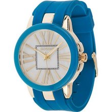 Gossip Silicone Strap Watch with Roman Numeral Dial - Teal - One Size