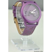 Guess Fashion Ladies Watch Purple Leather Spark U96004l1