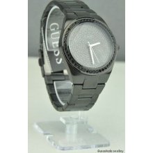 Guess Watch Ladies Steel Black Crystals