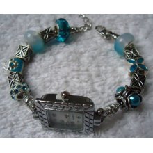 Handmade Turquoise Beaded Charm Bracelet Watch Ideal Gift, Present