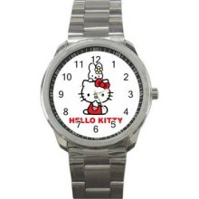 Hello Kitty 1 Unisex Silver-Tone Sports Metal Watch 16