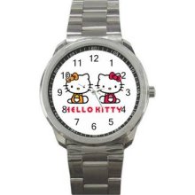 Hello Kitty 1 Unisex Silver-Tone Sports Metal Watch 04