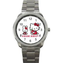 Hello Kitty 1 Unisex Silver-Tone Sports Metal Watch 13