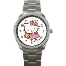 Hello Kitty 1 Unisex Silver-Tone Sports Metal Watch 26