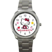 Hello Kitty 1 Unisex Silver-Tone Sports Metal Watch 10