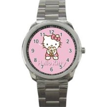 Hello Kitty 1 Unisex Silver-Tone Sports Metal Watch 20